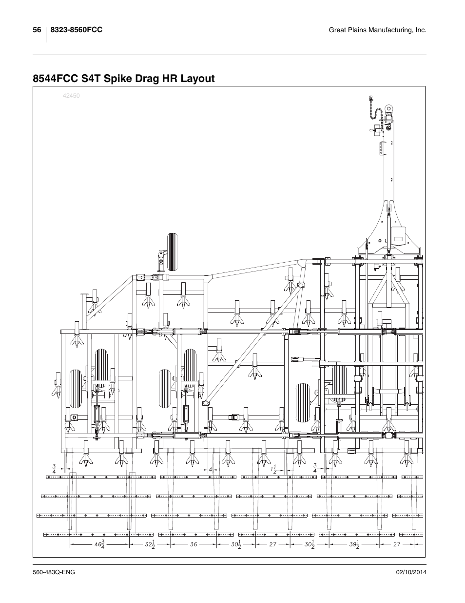 8544fcc s4t spike drag hr layout | Great Plains 8560 FCF Assembly Manual User Manual | Page 60 / 140