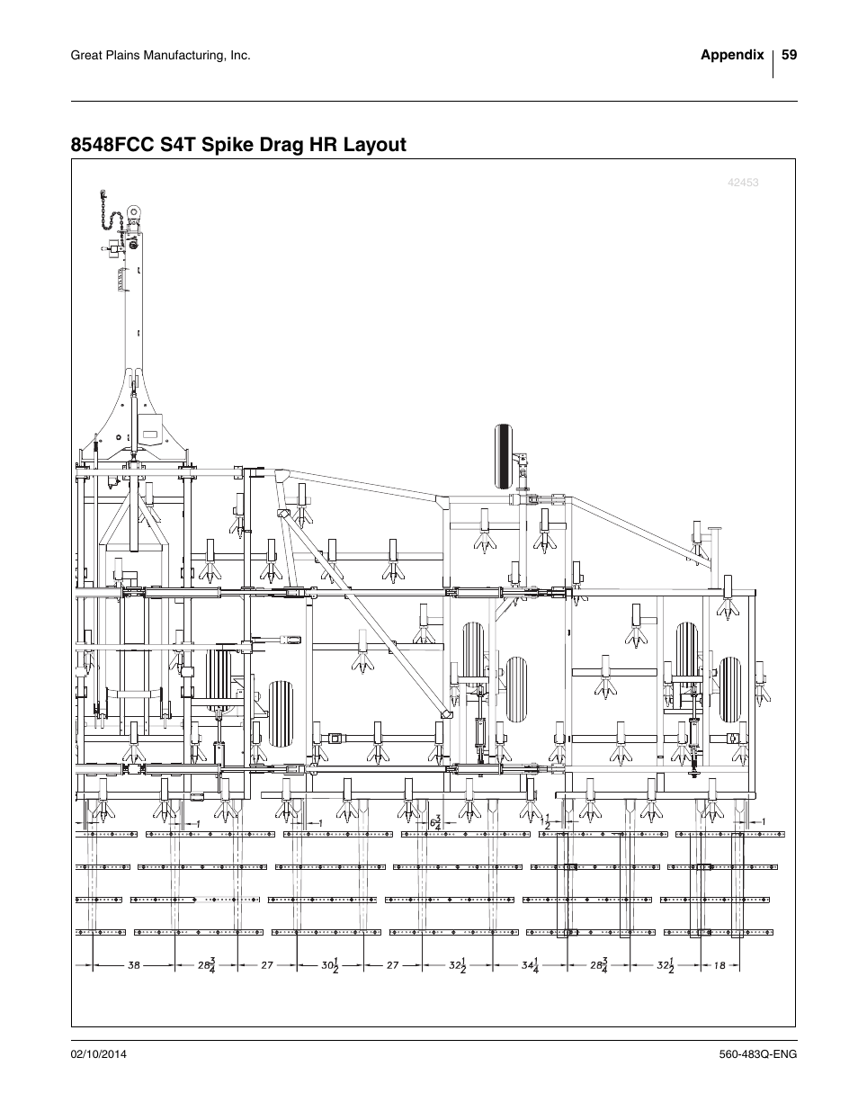 8548fcc s4t spike drag hr layout | Great Plains 8560 FCF Assembly Manual User Manual | Page 63 / 140
