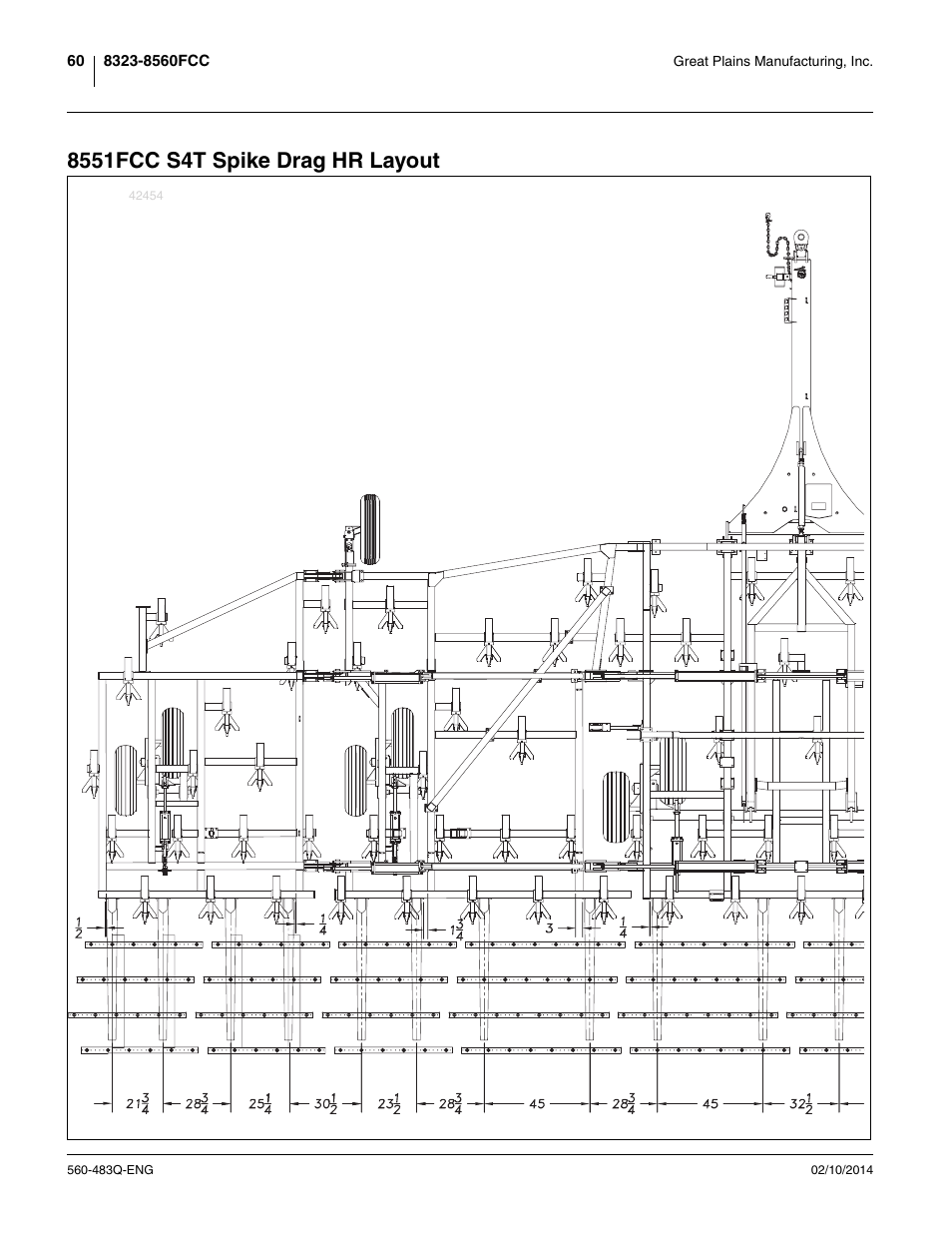 8551fcc s4t spike drag hr layout | Great Plains 8560 FCF Assembly Manual User Manual | Page 64 / 140