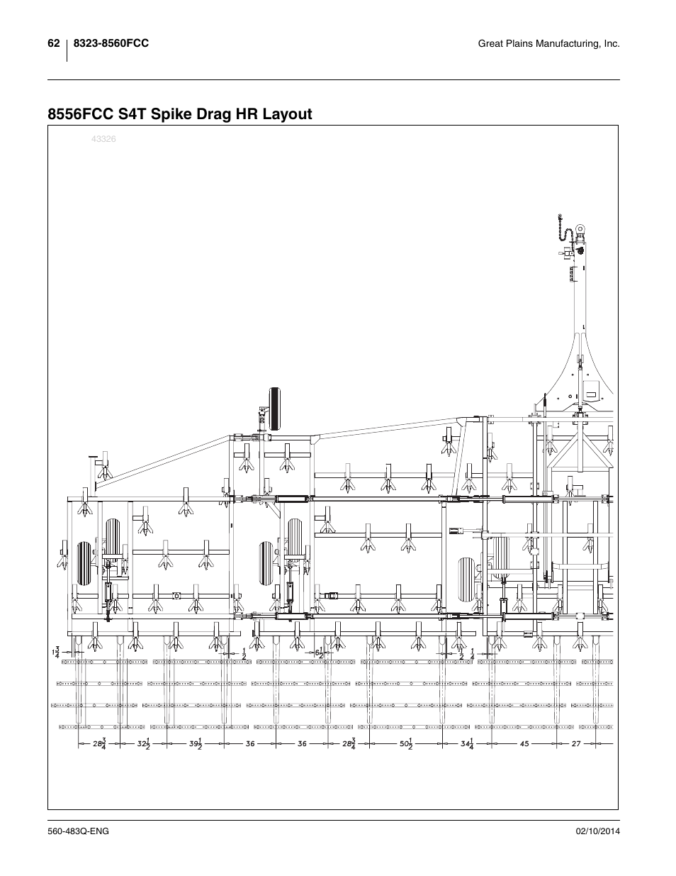 8556fcc s4t spike drag hr layout | Great Plains 8560 FCF Assembly Manual User Manual | Page 66 / 140