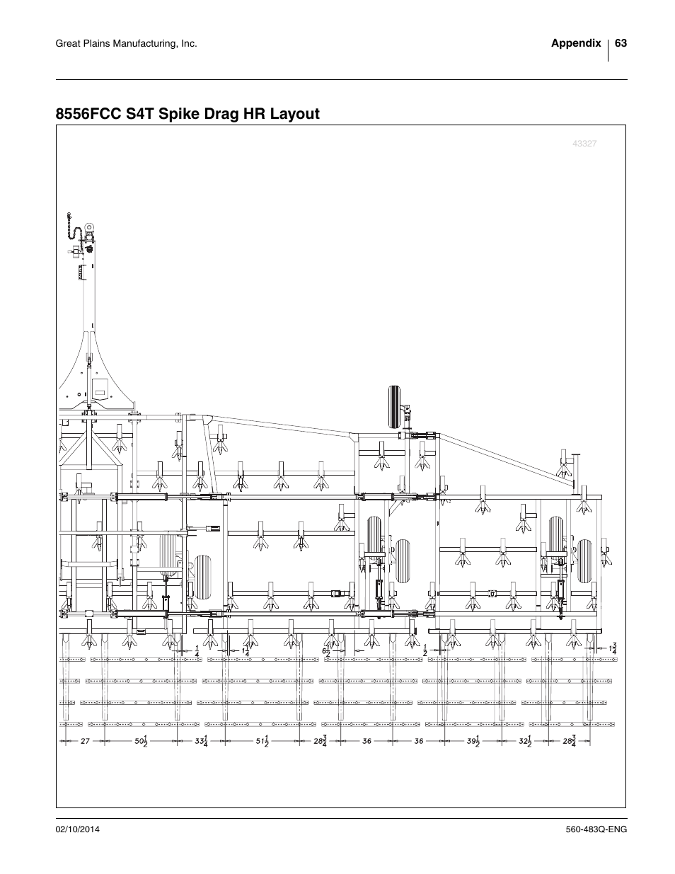 8556fcc s4t spike drag hr layout | Great Plains 8560 FCF Assembly Manual User Manual | Page 67 / 140