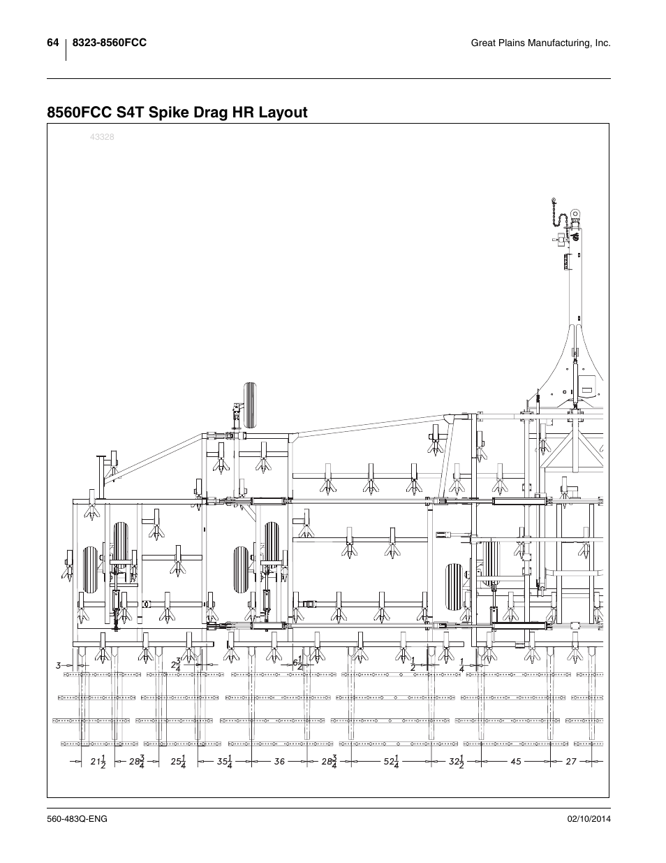 8560fcc s4t spike drag hr layout | Great Plains 8560 FCF Assembly Manual User Manual | Page 68 / 140
