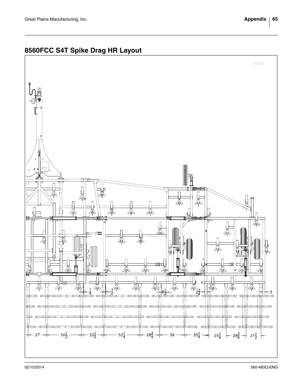8560fcc s4t spike drag hr layout | Great Plains 8560 FCF Assembly Manual User Manual | Page 69 / 140