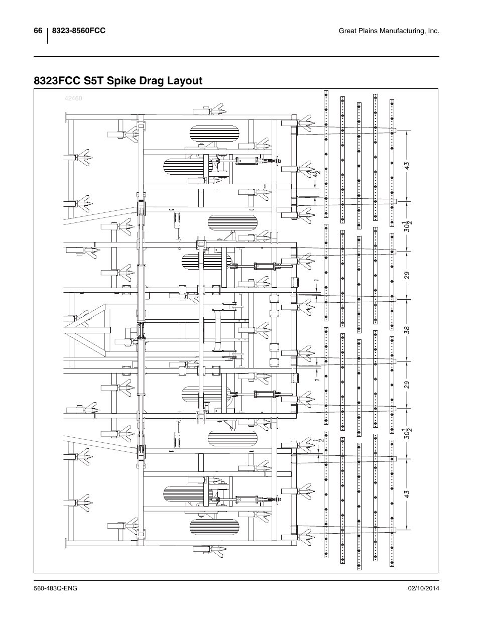 8323fcc s5t spike drag layout | Great Plains 8560 FCF Assembly Manual User Manual | Page 70 / 140