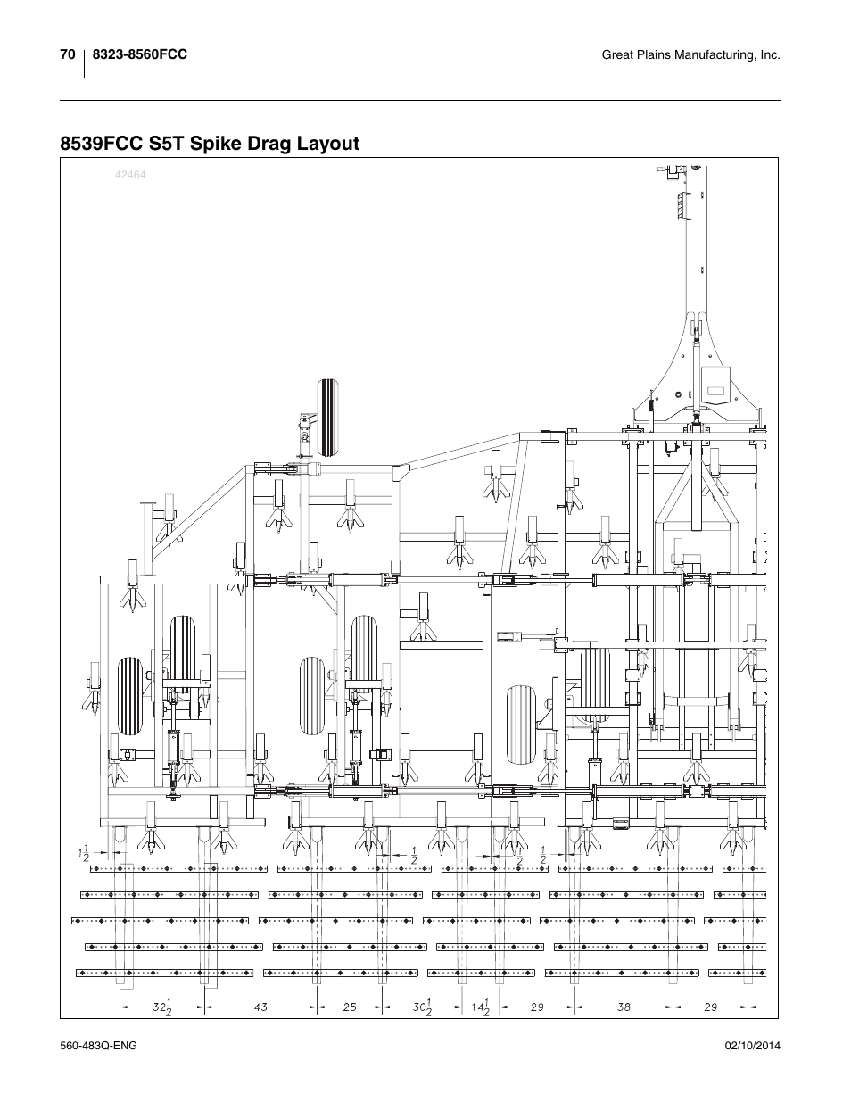 8539fcc s5t spike drag layout | Great Plains 8560 FCF Assembly Manual User Manual | Page 74 / 140