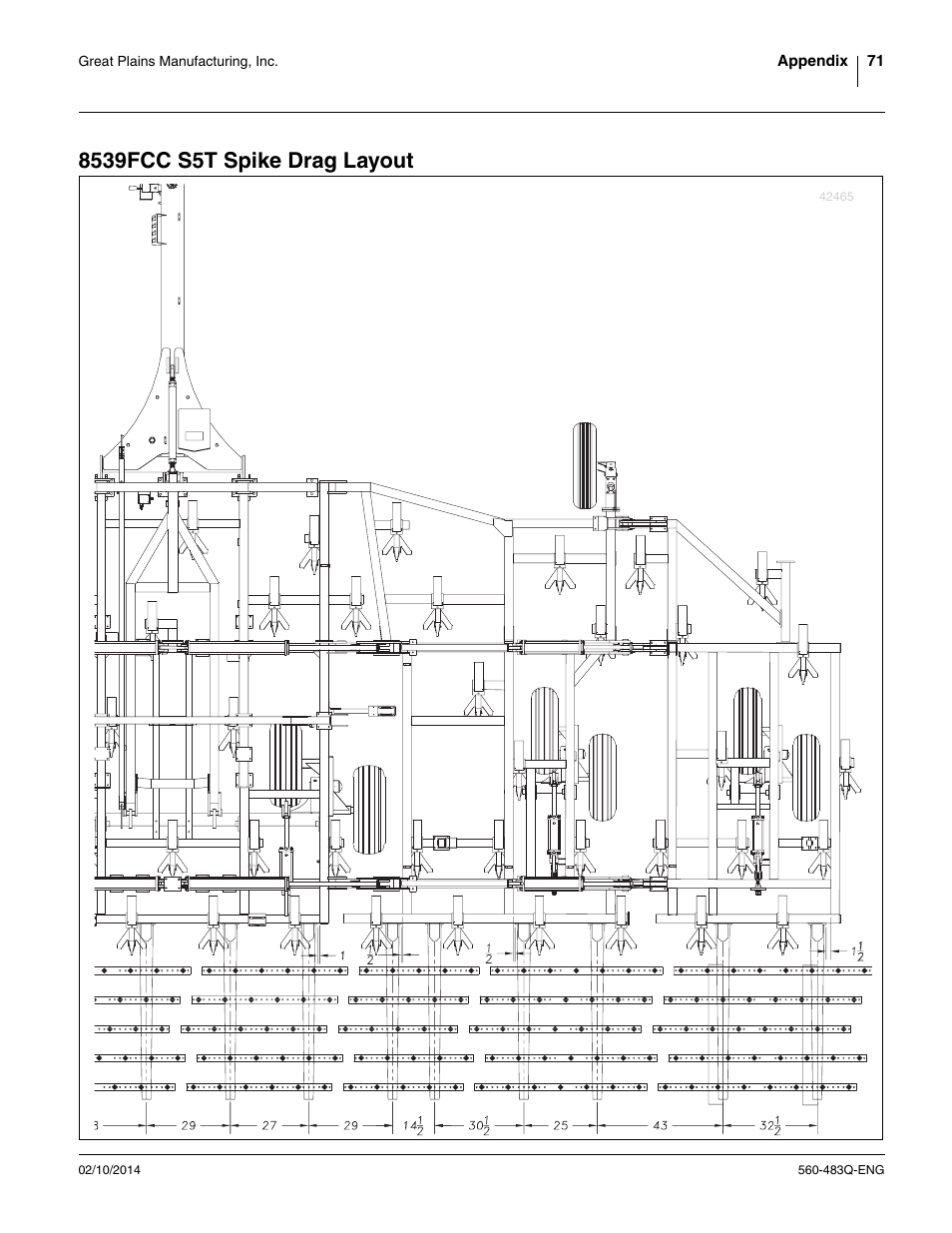 8539fcc s5t spike drag layout | Great Plains 8560 FCF Assembly Manual User Manual | Page 75 / 140