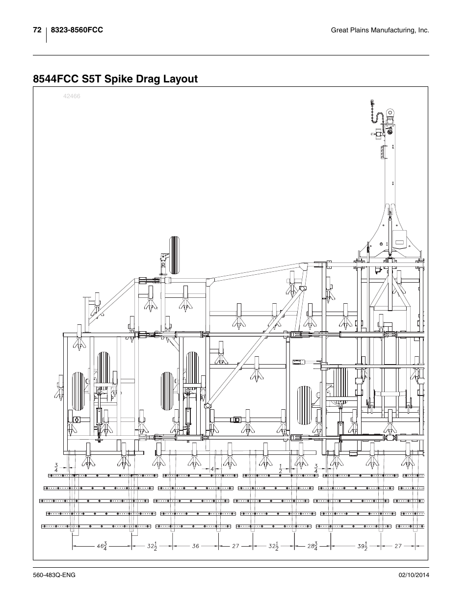 8544fcc s5t spike drag layout | Great Plains 8560 FCF Assembly Manual User Manual | Page 76 / 140