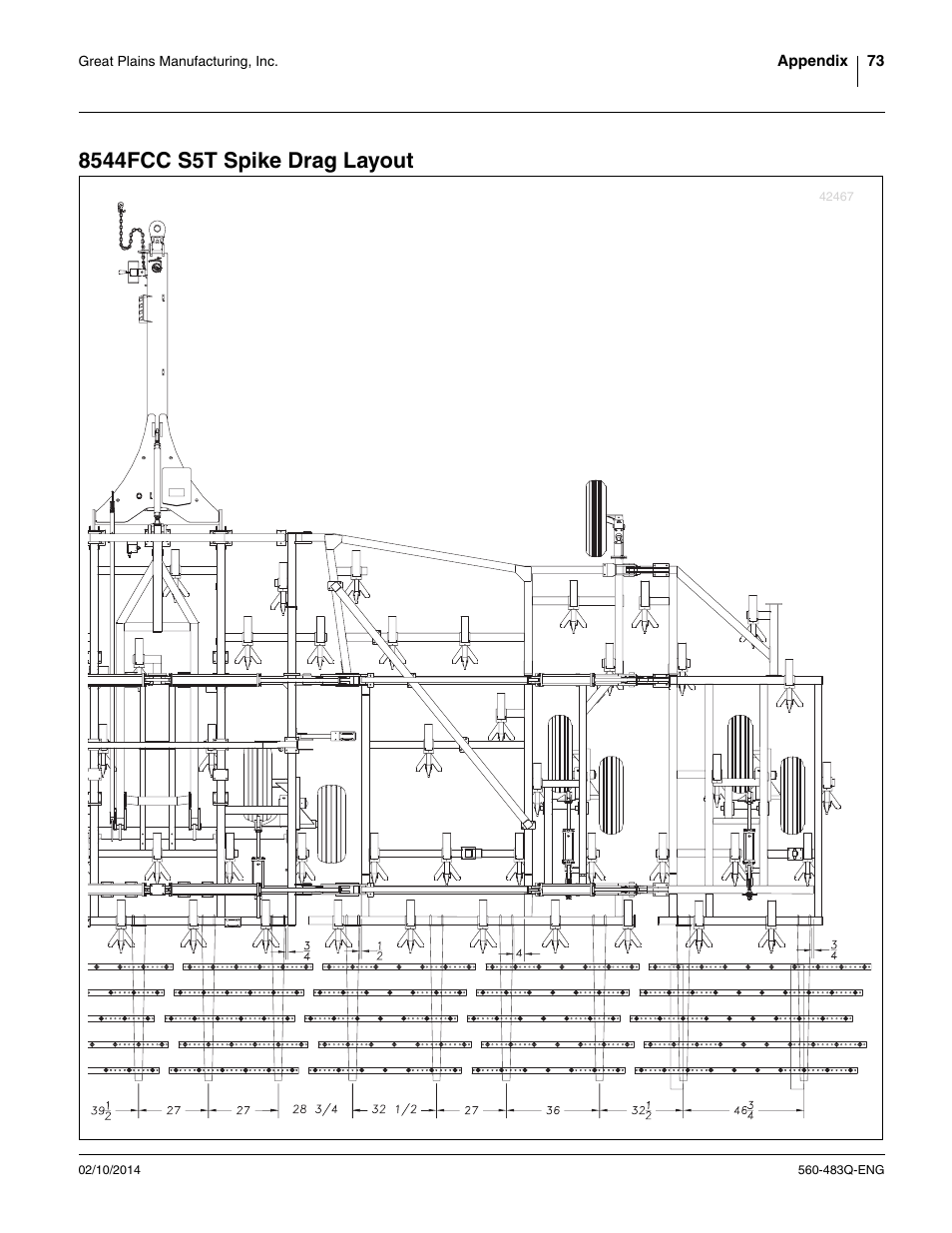 8544fcc s5t spike drag layout | Great Plains 8560 FCF Assembly Manual User Manual | Page 77 / 140