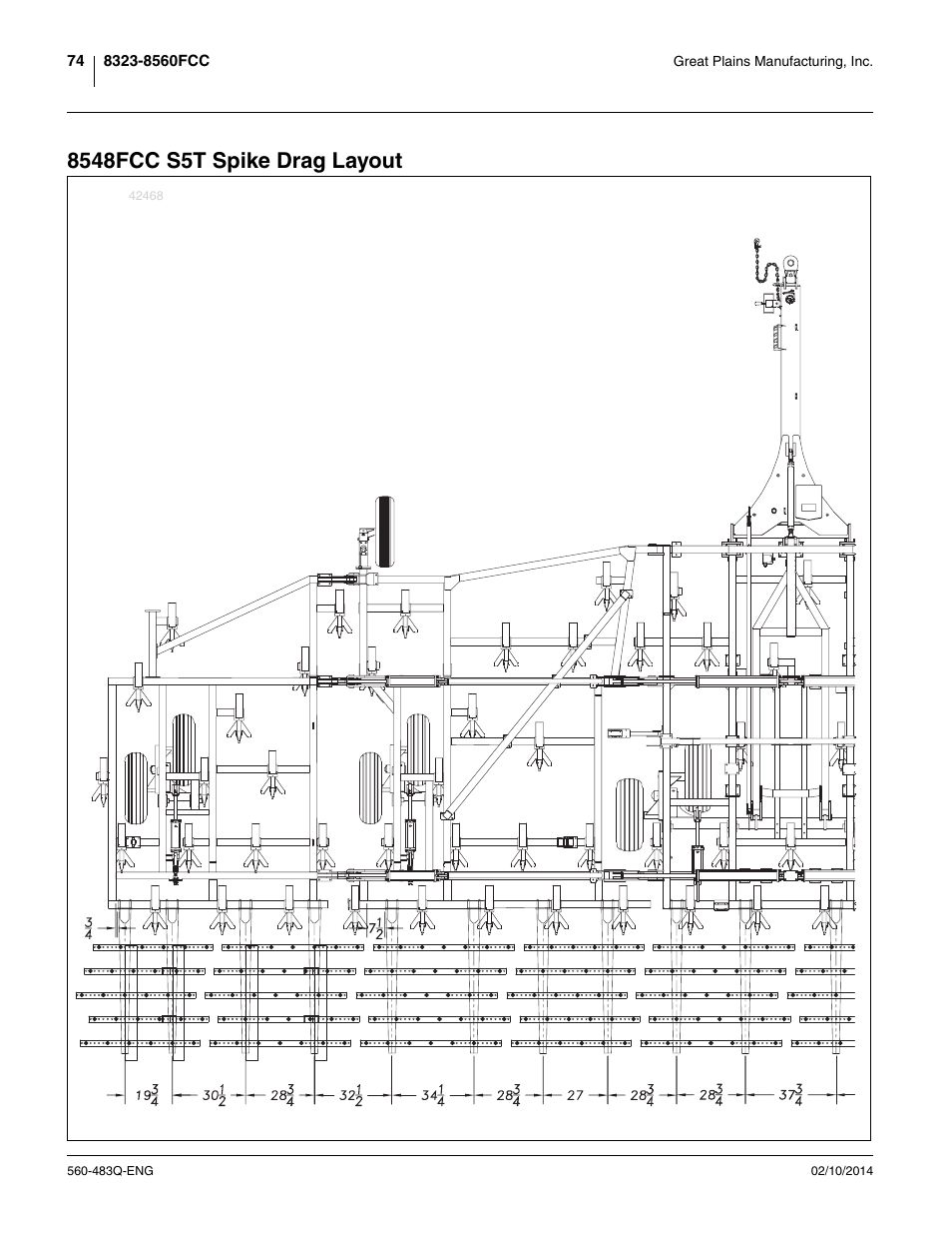 8548fcc s5t spike drag layout | Great Plains 8560 FCF Assembly Manual User Manual | Page 78 / 140