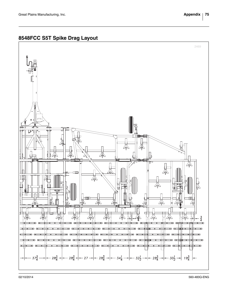 8548fcc s5t spike drag layout | Great Plains 8560 FCF Assembly Manual User Manual | Page 79 / 140