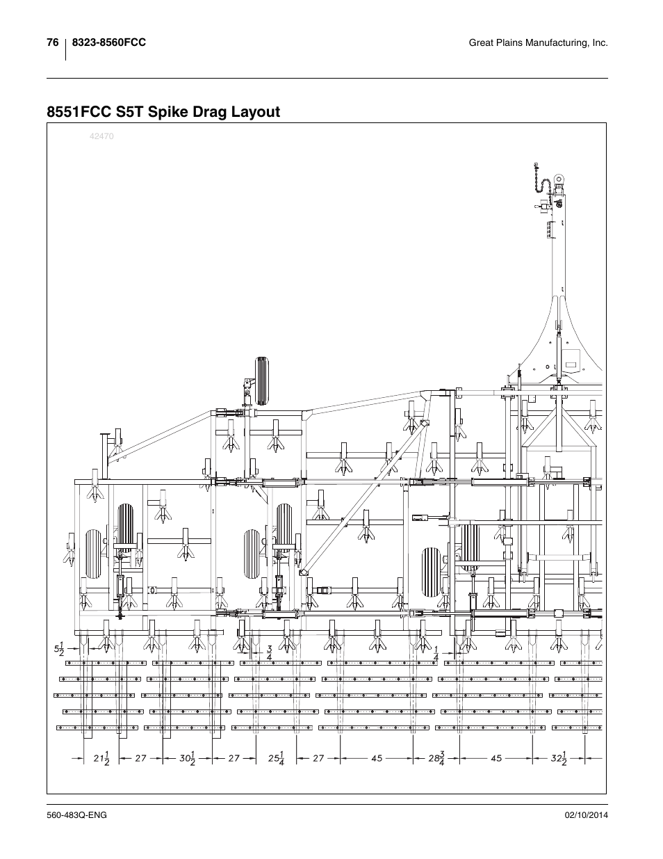 8551fcc s5t spike drag layout | Great Plains 8560 FCF Assembly Manual User Manual | Page 80 / 140