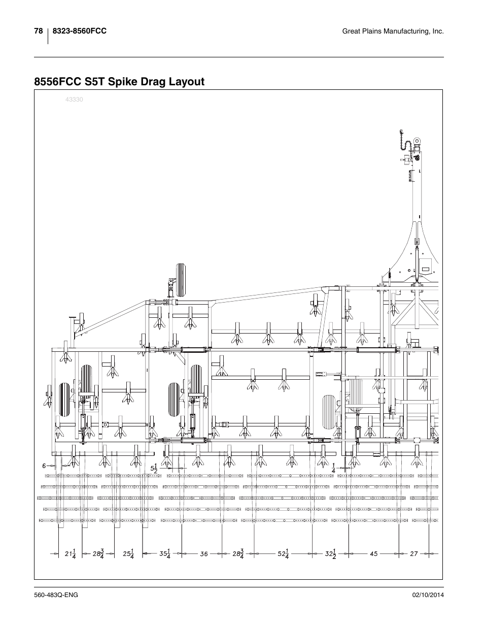 8556fcc s5t spike drag layout | Great Plains 8560 FCF Assembly Manual User Manual | Page 82 / 140