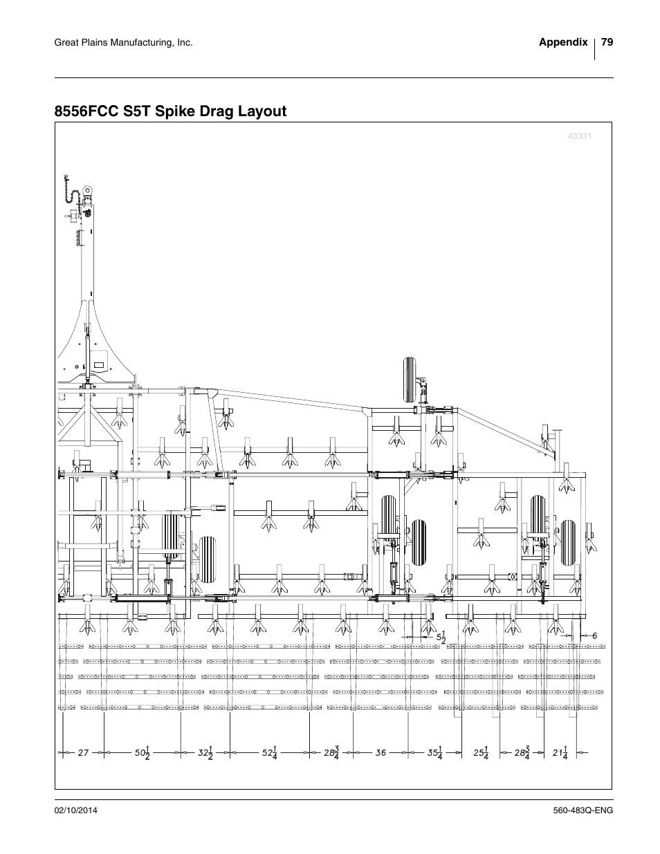 8556fcc s5t spike drag layout | Great Plains 8560 FCF Assembly Manual User Manual | Page 83 / 140