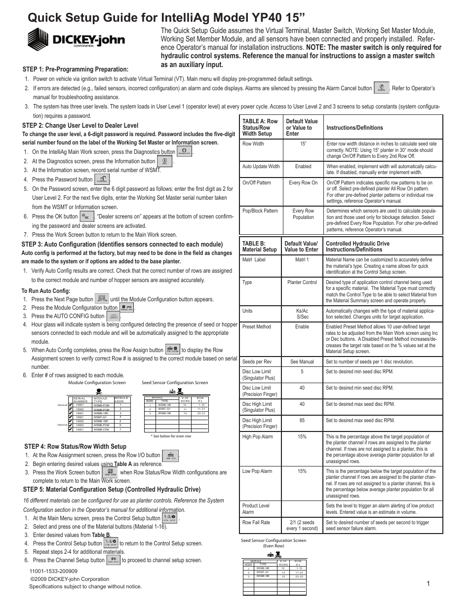 Great Plains YP4025-3135 31 Row 35 cm Quick Start User Manual | 5 pages