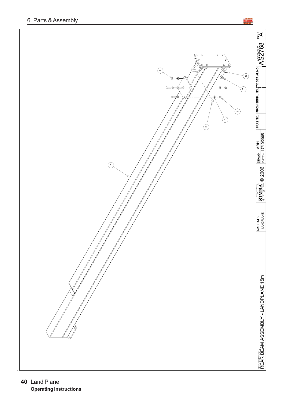 Aas 2768, Land plane, 40 6. parts & assembly | Great Plains Land Plane Assembly Instructions User Manual | Page 14 / 36