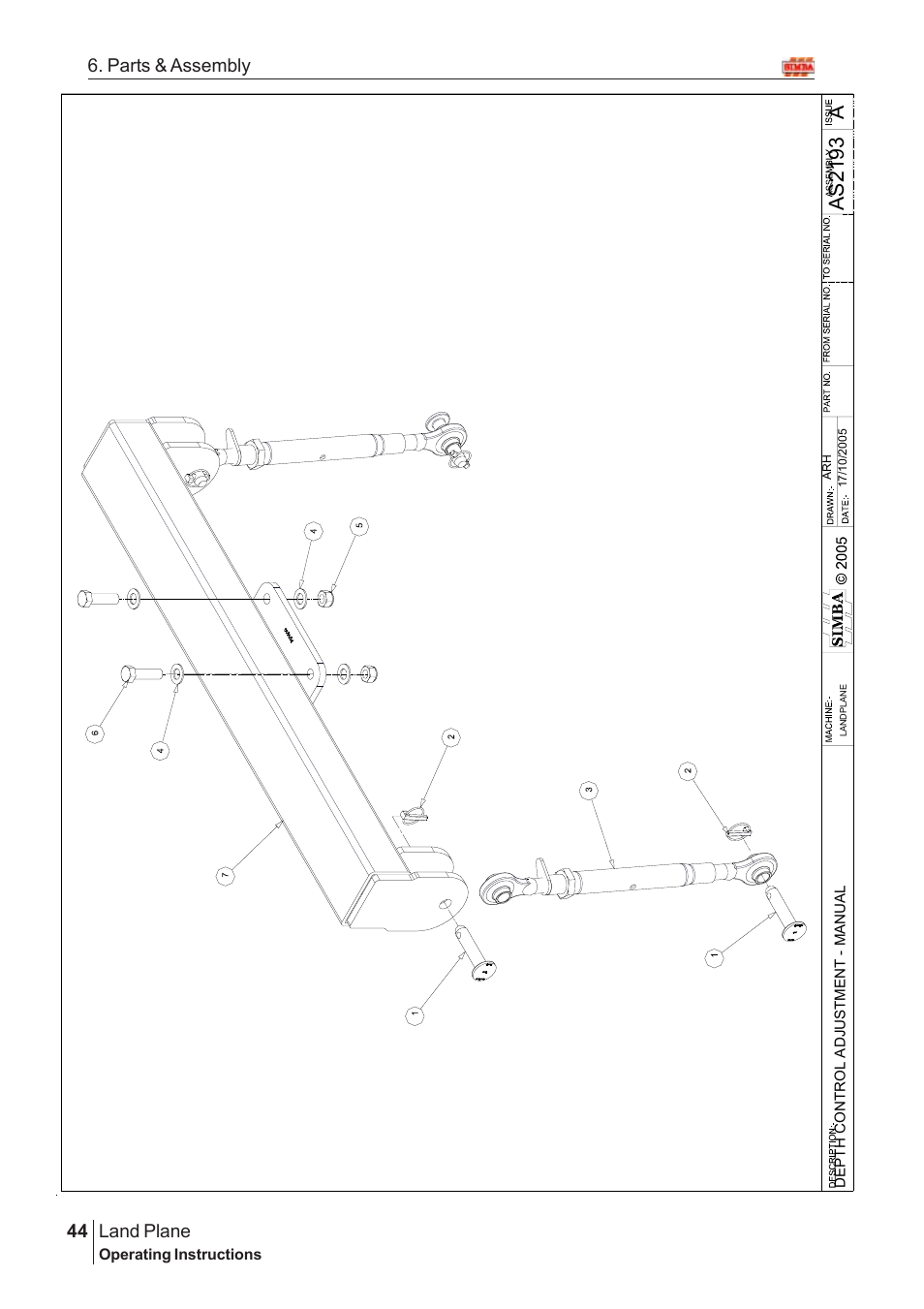 Aas21 93, Land plane, 44 6. parts & assembly | Great Plains Land Plane Assembly Instructions User Manual | Page 18 / 36