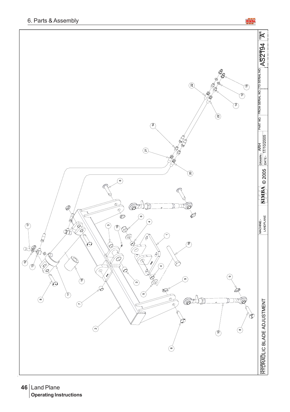 Aas21 94, Land plane, 46 6. parts & assembly | Great Plains Land Plane Assembly Instructions User Manual | Page 20 / 36
