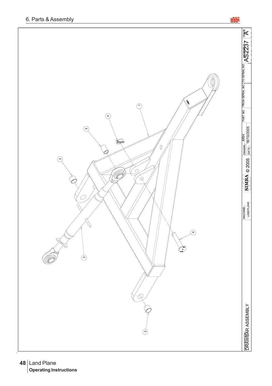 Aas22 37, Land plane, 48 6. parts & assembly | Great Plains Land Plane Assembly Instructions User Manual | Page 22 / 36