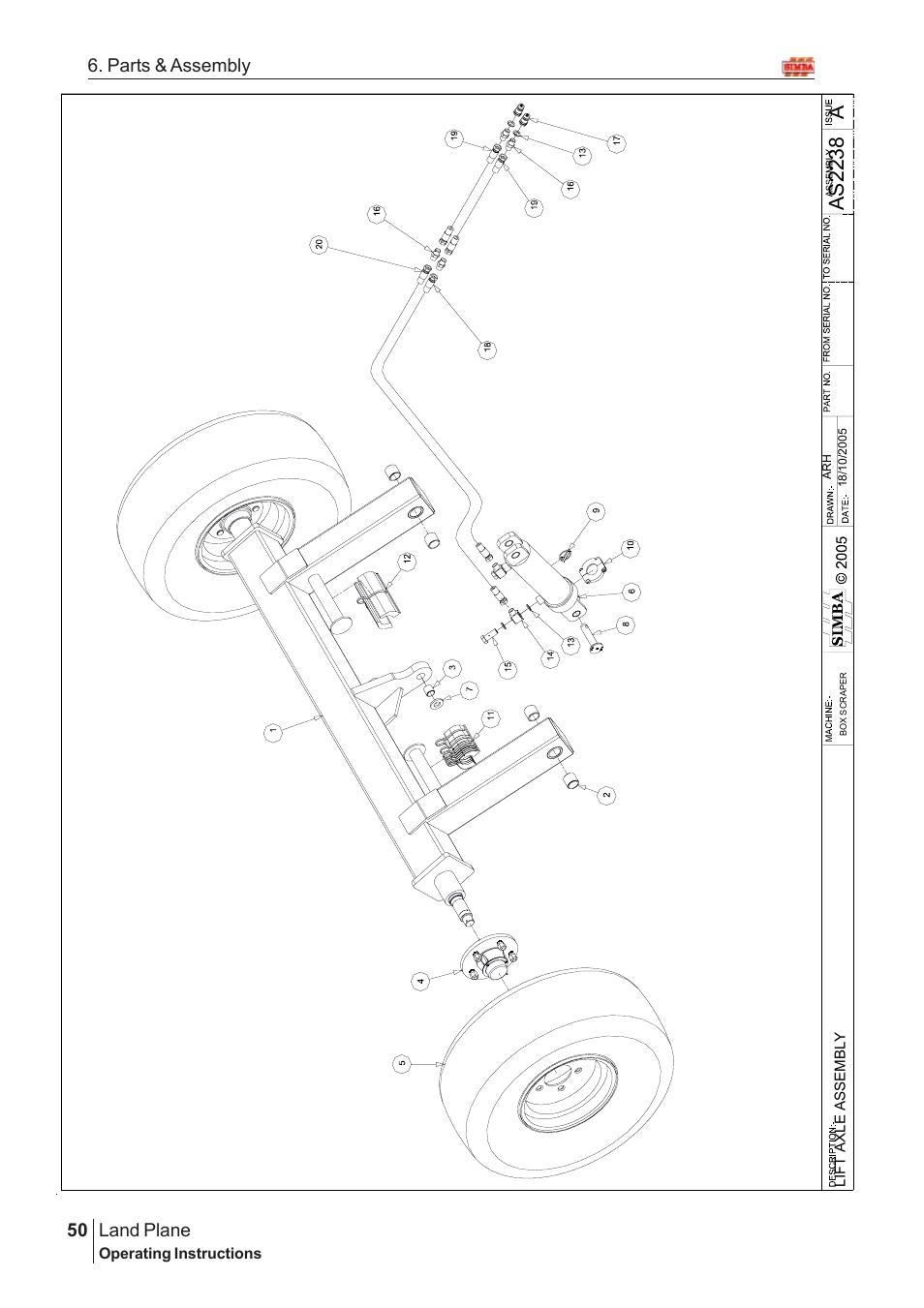 Aas22 38, Land plane, 50 6. parts & assembly | Great Plains Land Plane Assembly Instructions User Manual | Page 24 / 36
