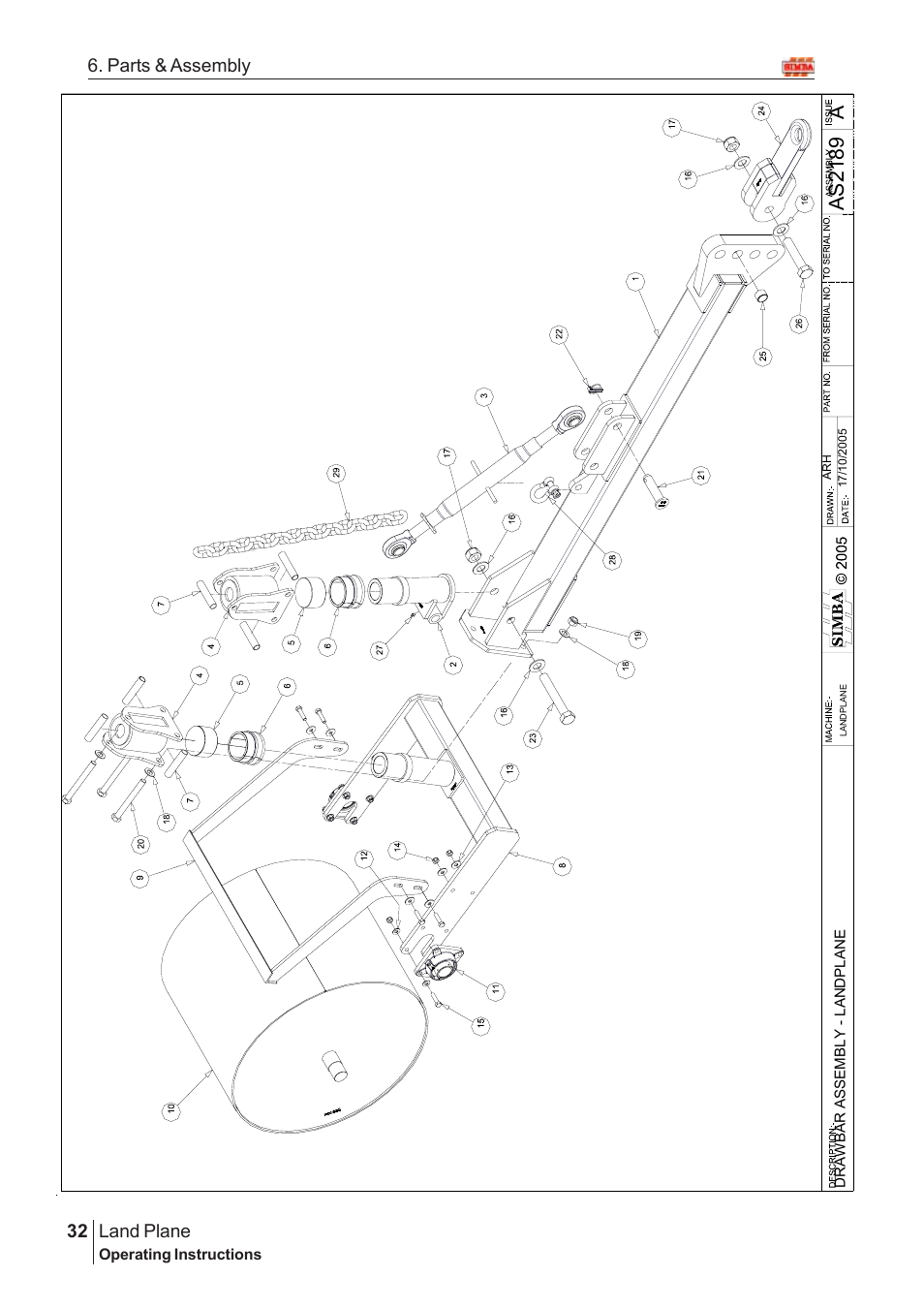 Aas21 89, Land plane, 32 6. parts & assembly | Great Plains Land Plane Assembly Instructions User Manual | Page 6 / 36