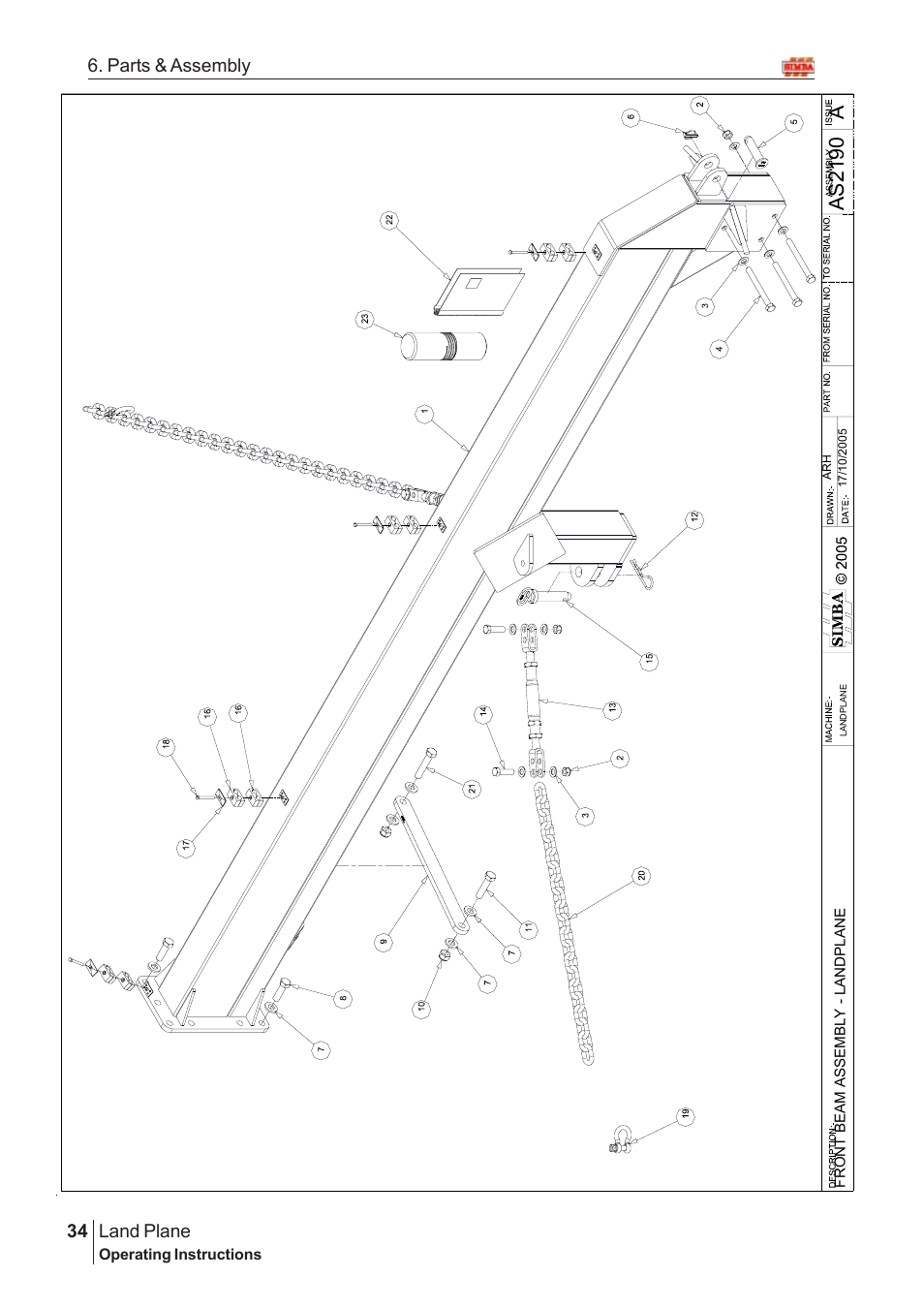 Aas21 90, Land plane, 34 6. parts & assembly | Great Plains Land Plane Assembly Instructions User Manual | Page 8 / 36