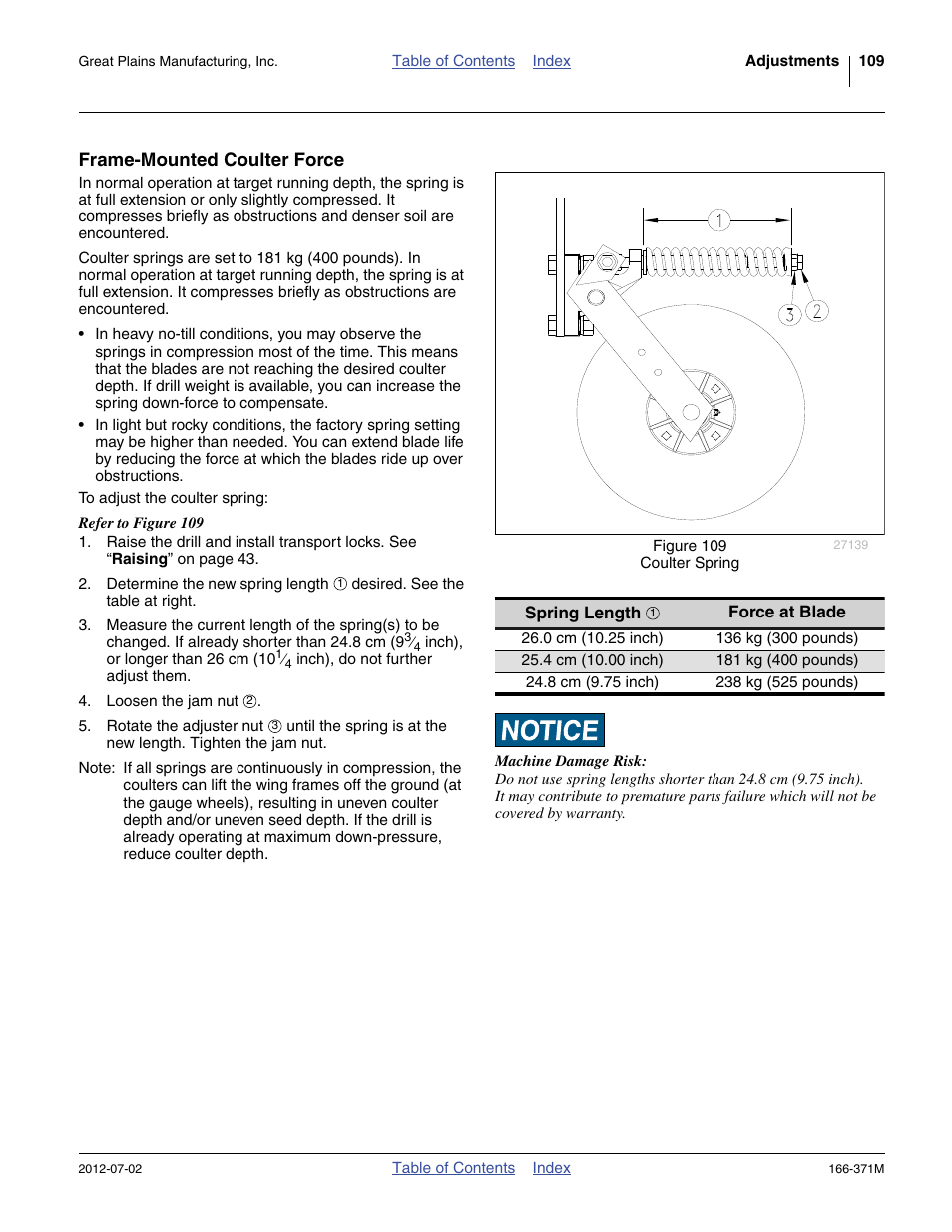 Frame-mounted coulter force | Great Plains NTA3007 Operator Manual User Manual | Page 113 / 200