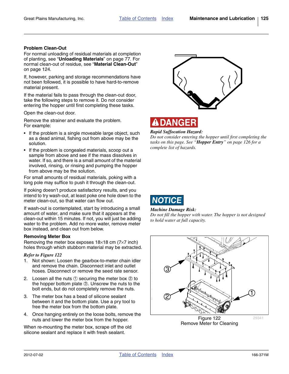 Problem clean-out, Removing meter box, Problem clean-out removing meter box | Great Plains NTA3007 Operator Manual User Manual | Page 129 / 200