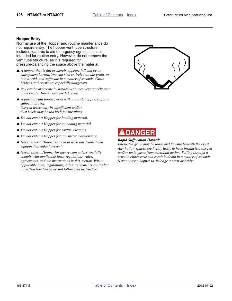 Hopper entry | Great Plains NTA3007 Operator Manual User Manual | Page 130 / 200
