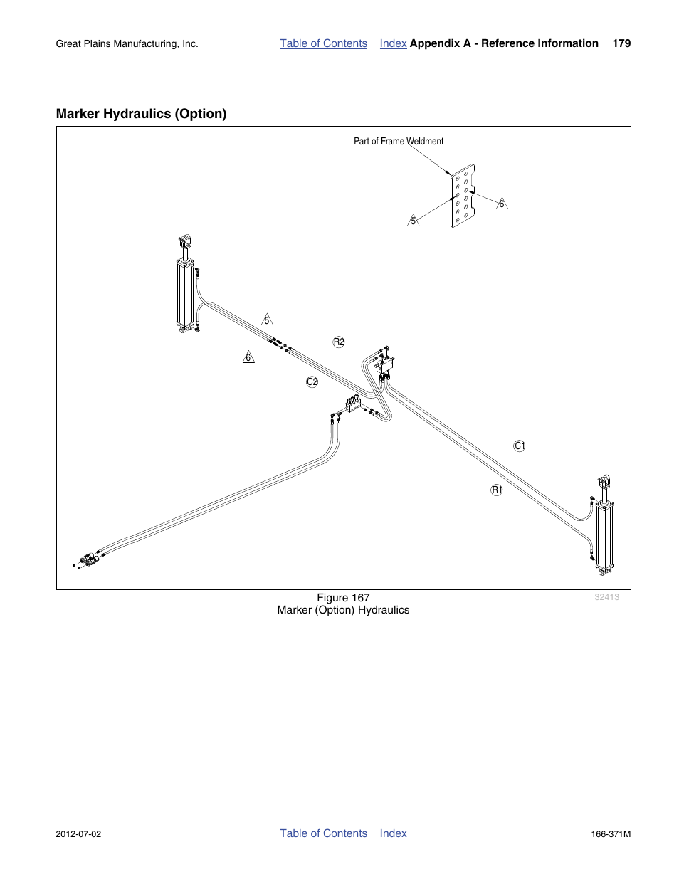 Marker hydraulics (option) | Great Plains NTA3007 Operator Manual User Manual | Page 183 / 200