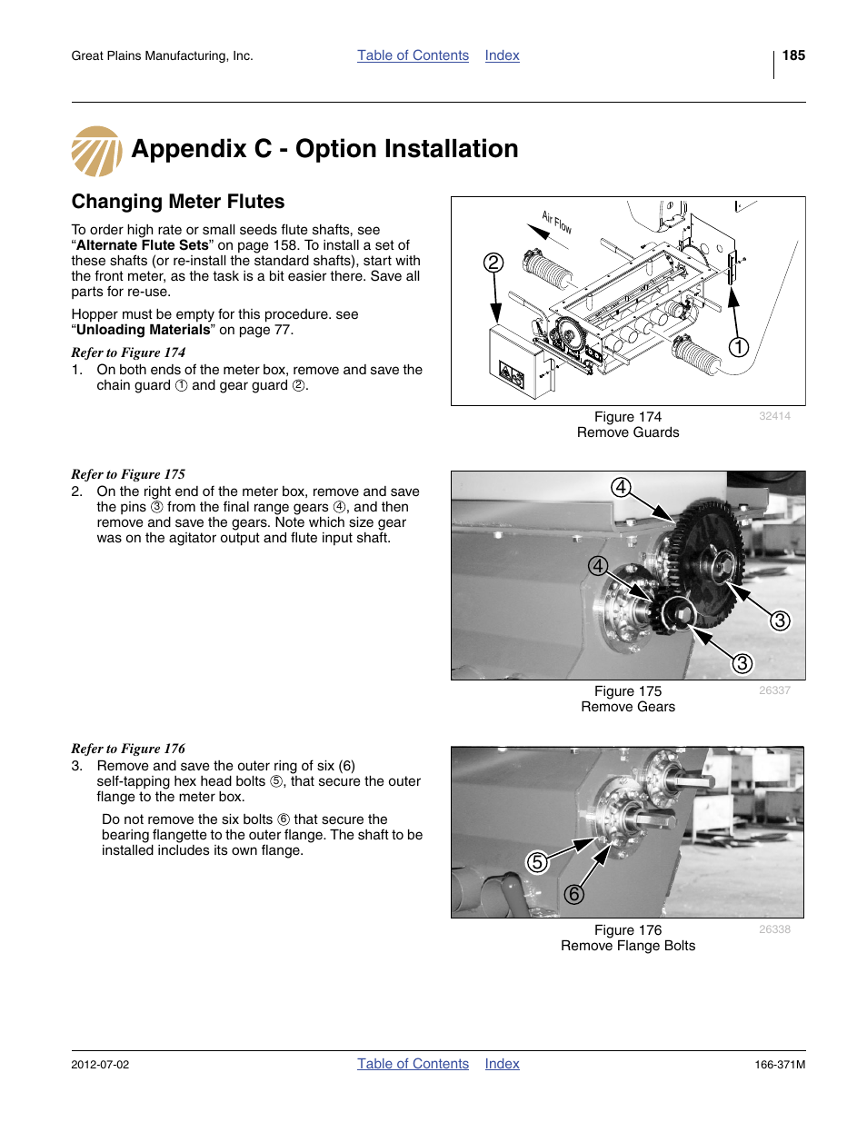 Appendix c - option installation, Changing meter flutes | Great Plains NTA3007 Operator Manual User Manual | Page 189 / 200
