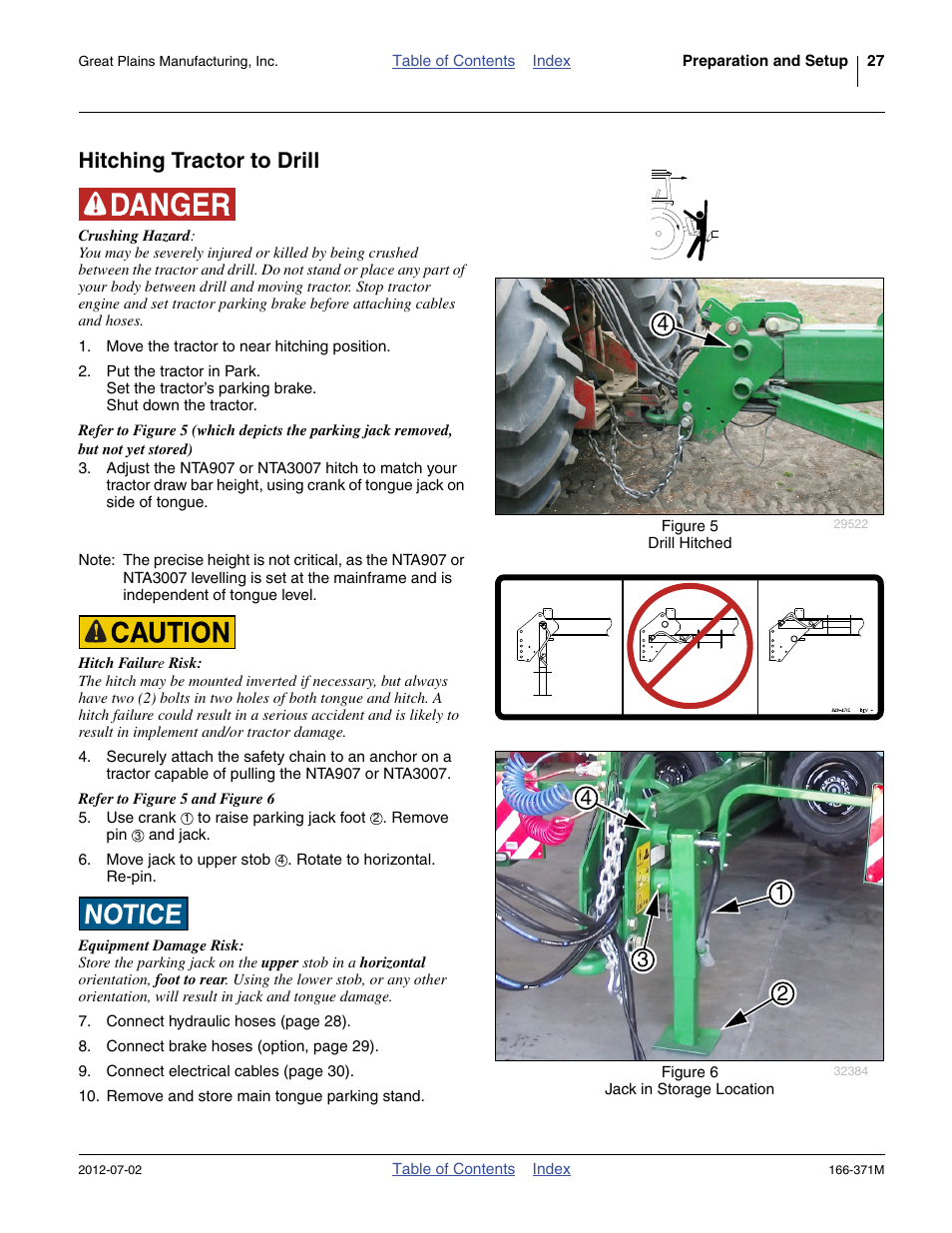 Hitching tractor to drill | Great Plains NTA3007 Operator Manual User Manual | Page 31 / 200