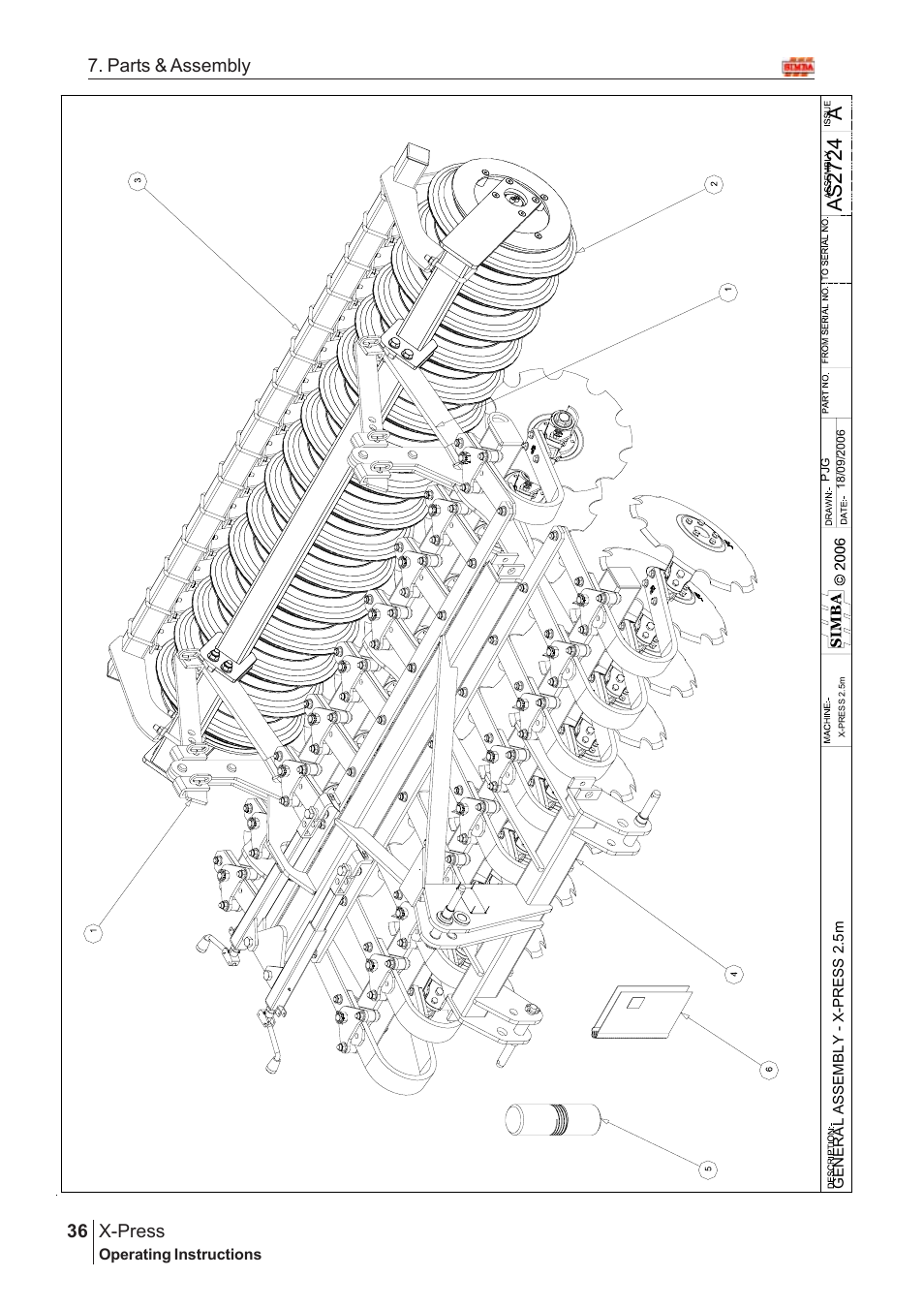 Aas2 72 4, X-press, 36 7. parts & assembly | Great Plains X-PresS 2007 Assembly Instructions User Manual | Page 2 / 58