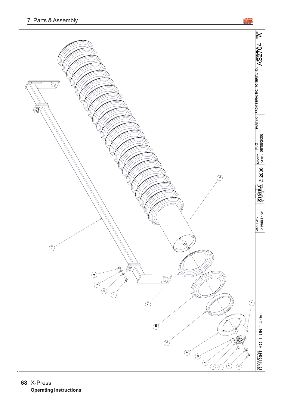 Aas2 70 4, X-press, 68 7. parts & assembly | Great Plains X-PresS 2007 Assembly Instructions User Manual | Page 34 / 58