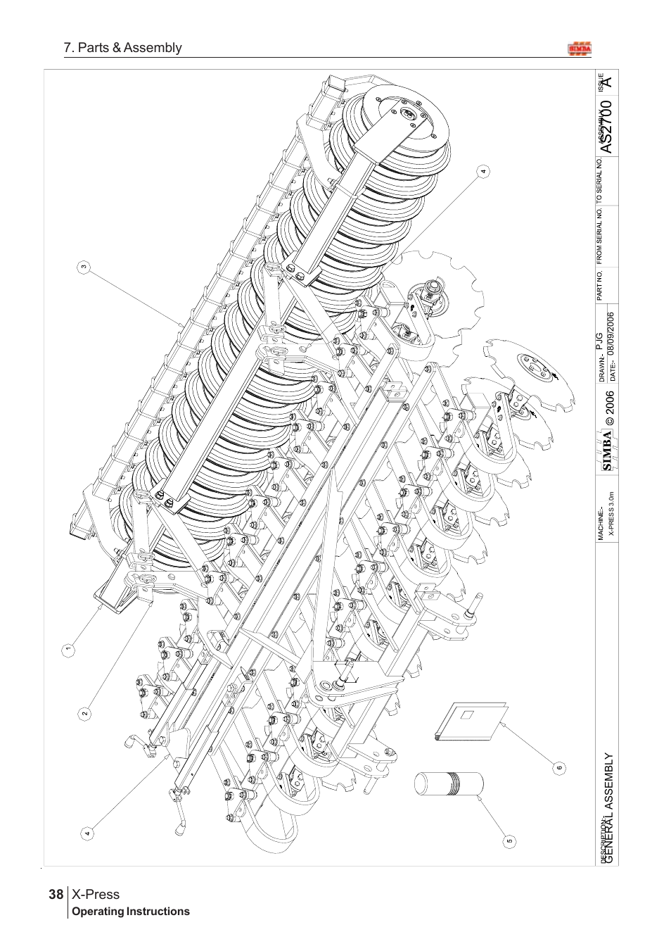 Aas2 70 0, X-press, 38 7. parts & assembly | Great Plains X-PresS 2007 Assembly Instructions User Manual | Page 4 / 58