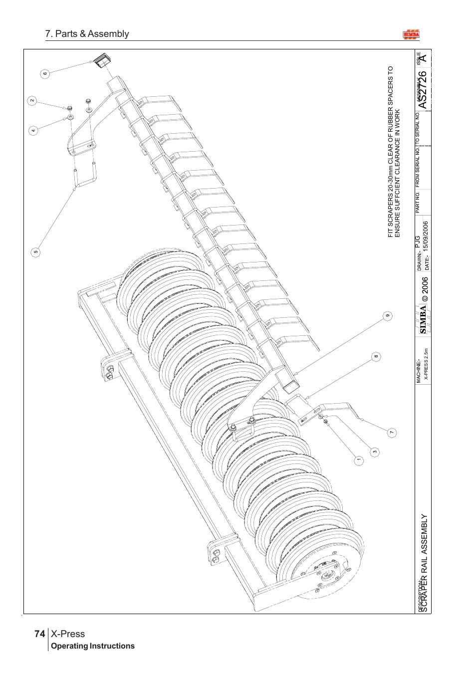 Aas2 72 6, X-press, 74 7. parts & assembly | Great Plains X-PresS 2007 Assembly Instructions User Manual | Page 40 / 58