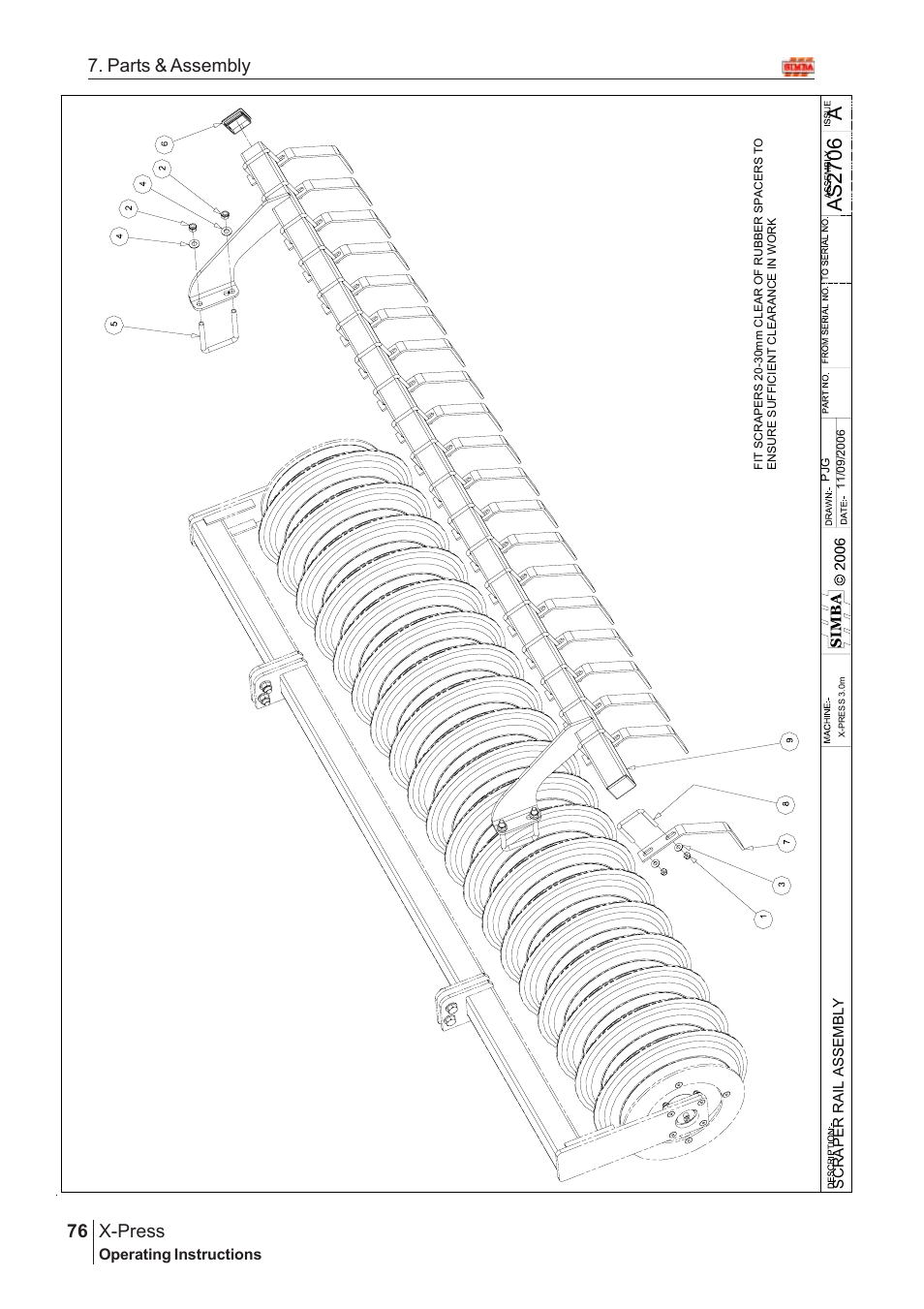 Aas2 70 6, X-press, 76 7. parts & assembly | Great Plains X-PresS 2007 Assembly Instructions User Manual | Page 42 / 58