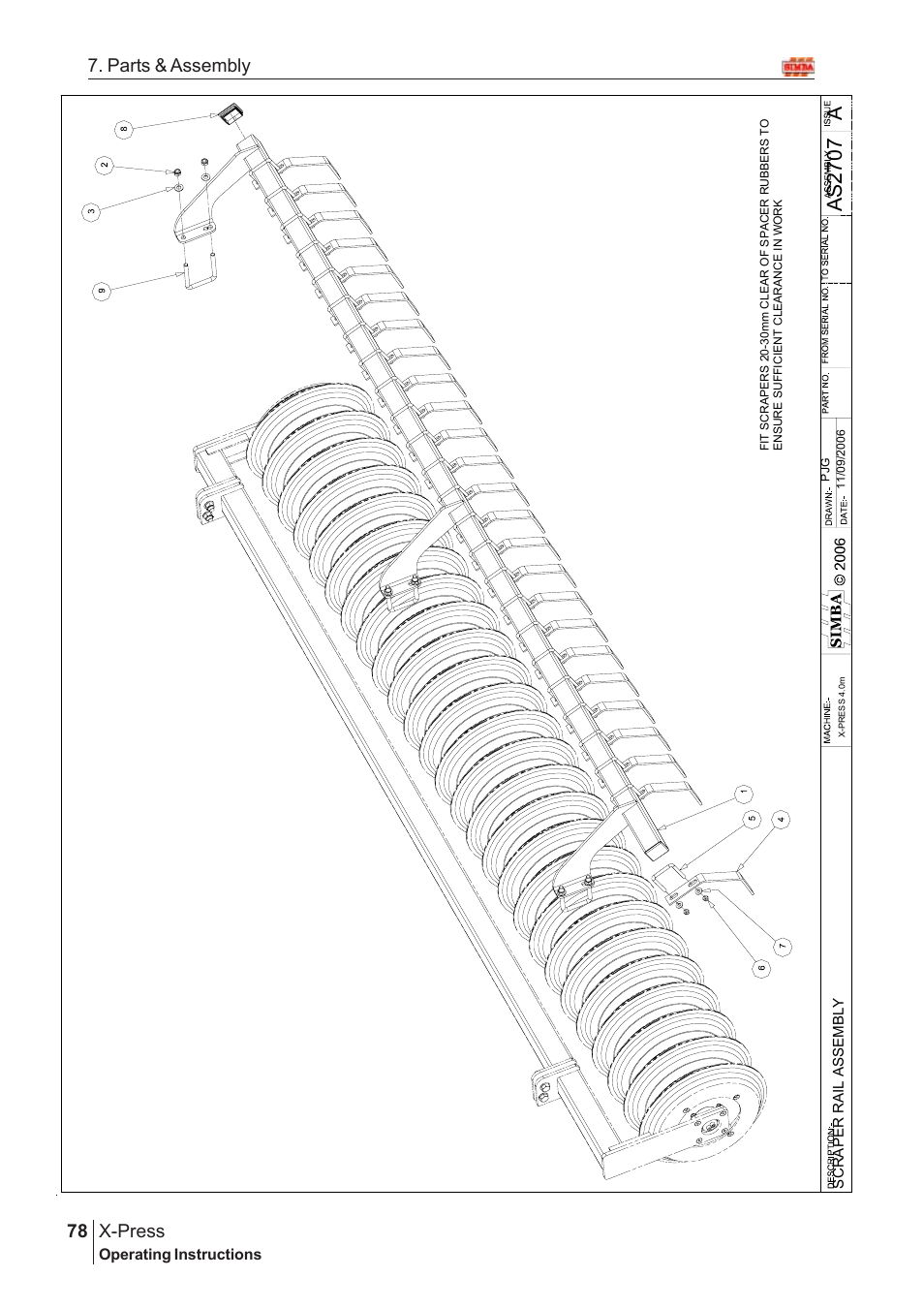 Aas2 70 7, X-press, 78 7. parts & assembly | Great Plains X-PresS 2007 Assembly Instructions User Manual | Page 44 / 58