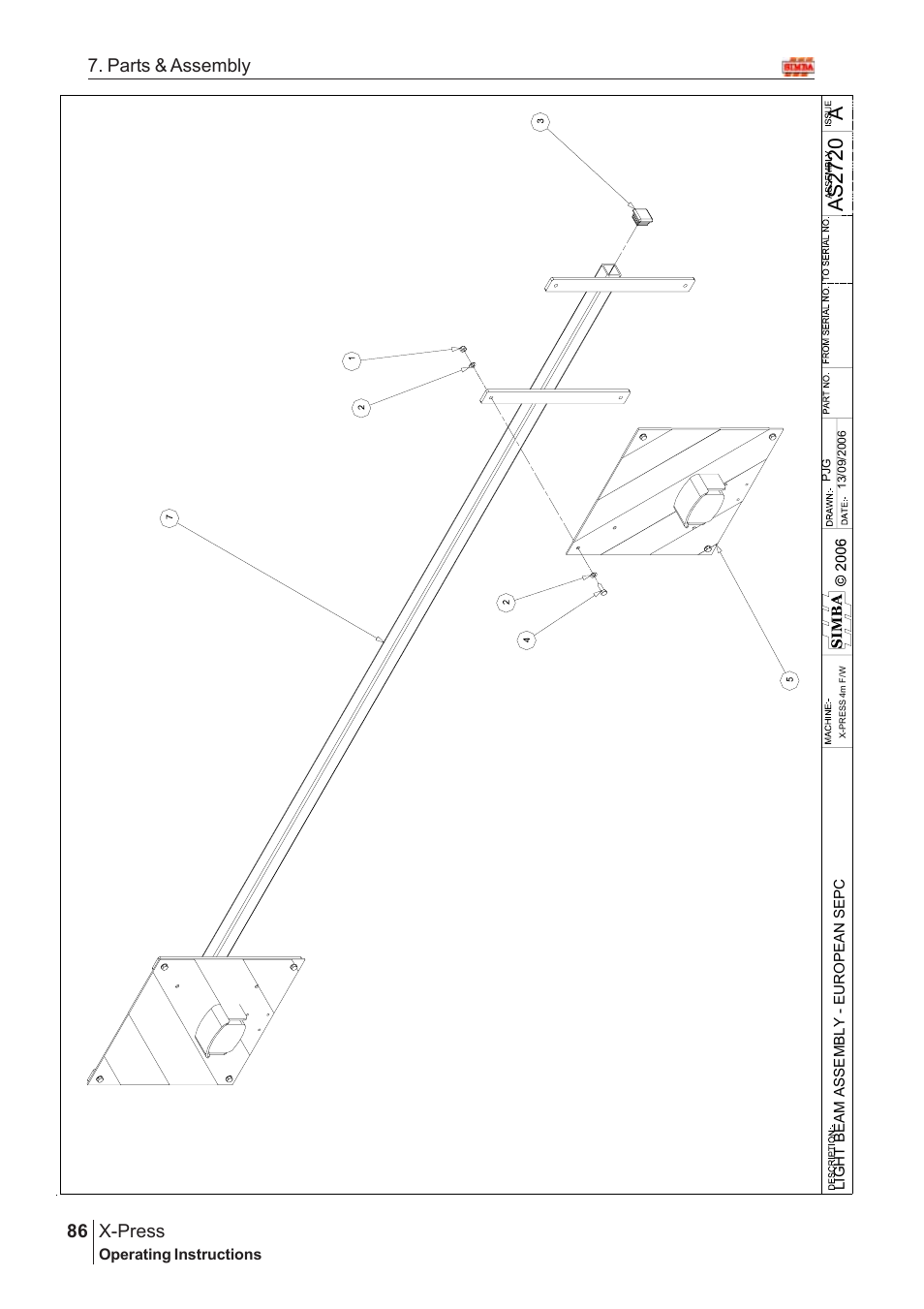 Aas2 72 0, X-press, 86 7. parts & assembly | Great Plains X-PresS 2007 Assembly Instructions User Manual | Page 52 / 58