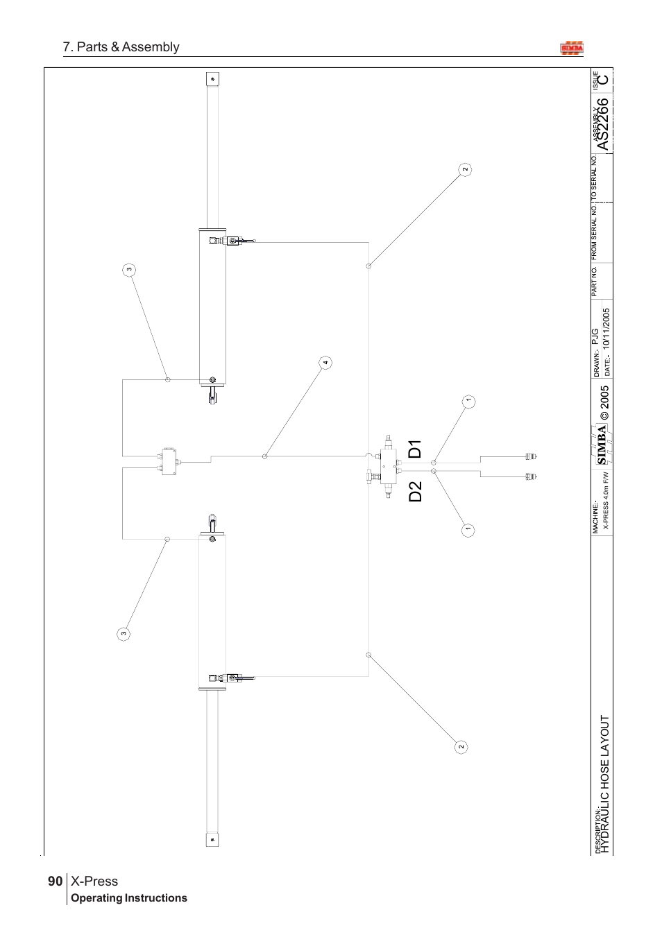 D1 d2, Cas2266, X-press | 90 7. parts & assembly | Great Plains X-PresS 2007 Assembly Instructions User Manual | Page 56 / 58