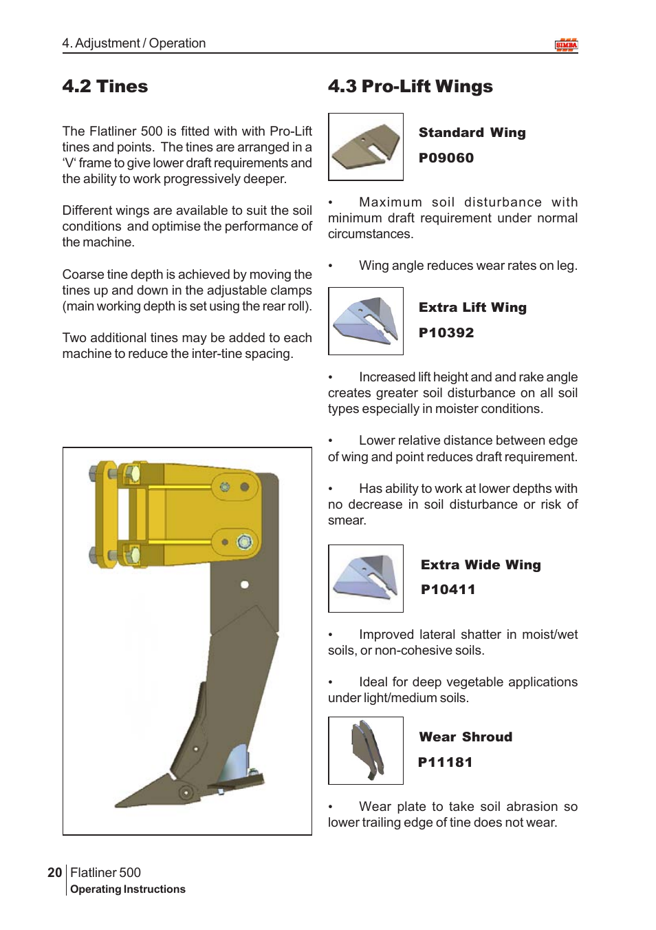 2 tines, 3 pro-lift wings | Great Plains P12719 2005 User Manual | Page 20 / 32