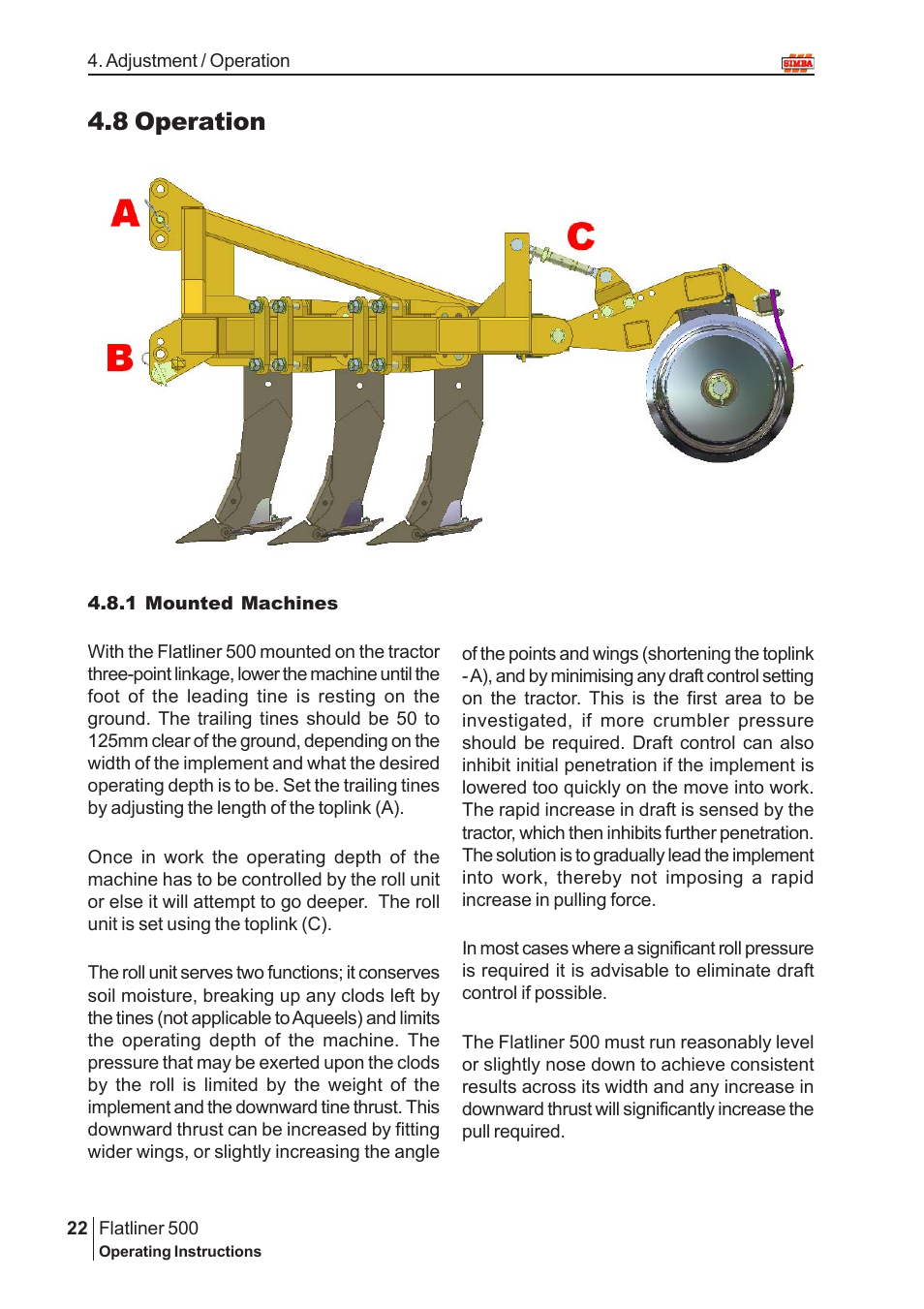 8 operation | Great Plains P12719 2005 User Manual | Page 22 / 32