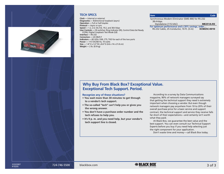 3 of 3 | Black Box SME-4M User Manual | Page 3 / 3