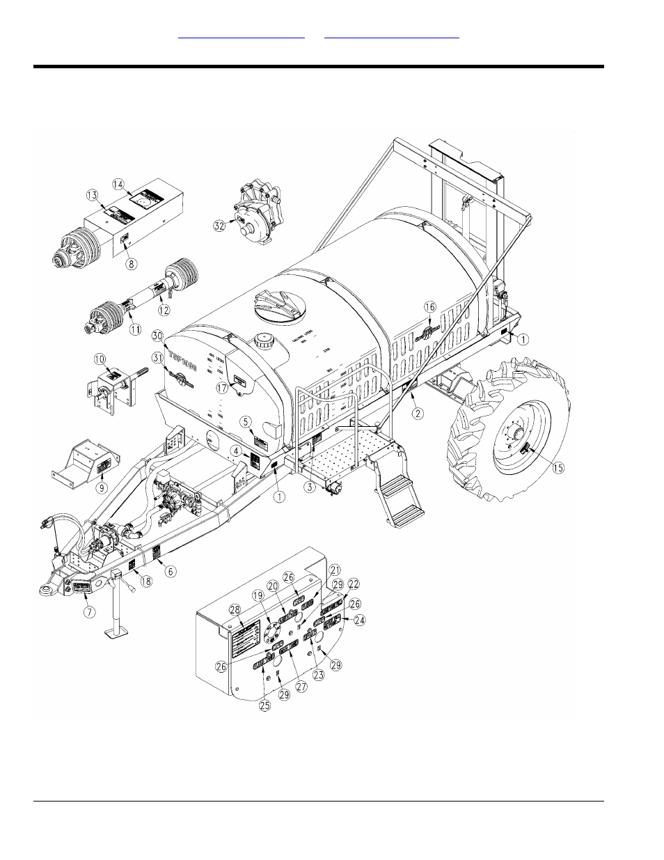 Decals, Trailer decals, Table of contents part number index trailer decals | Great Plains TSF1290 Parts Manual User Manual | Page 182 / 226