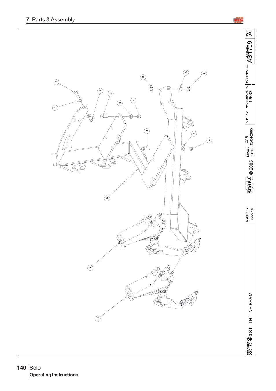 Aas17 0 9, Solo, 140 7. parts & assembly | Great Plains SOLO 450 Assembly Instructions User Manual | Page 100 / 164