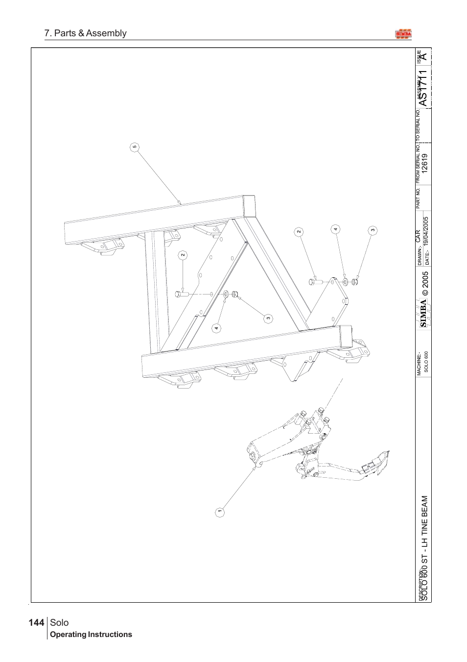 Aas17 11, Solo, 144 7. parts & assembly | Great Plains SOLO 450 Assembly Instructions User Manual | Page 104 / 164