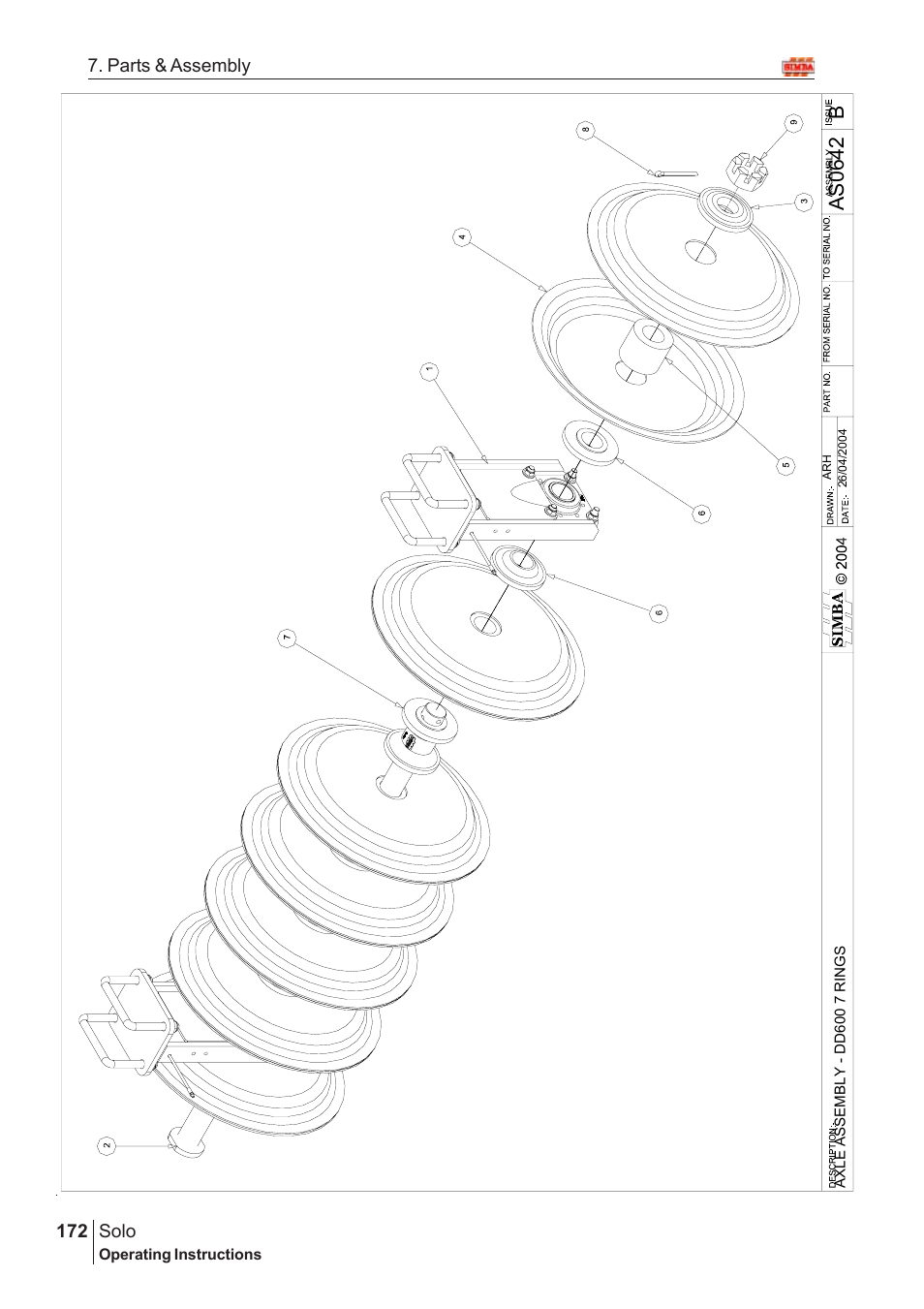 Bas06 42, Solo, 172 7. parts & assembly | Great Plains SOLO 450 Assembly Instructions User Manual | Page 132 / 164