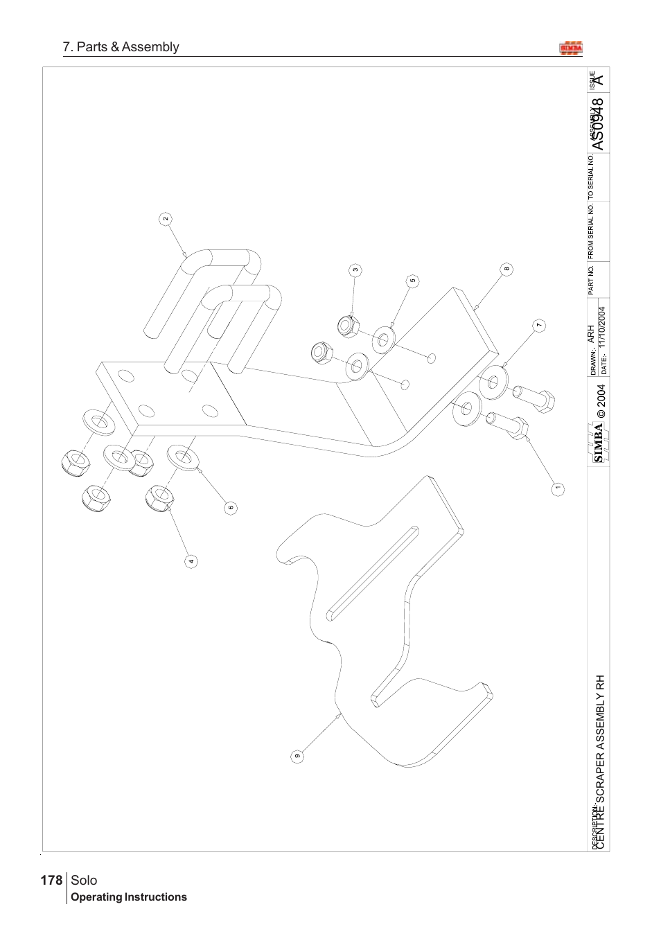 Aas09 4 8, Solo, 178 7. parts & assembly | Great Plains SOLO 450 Assembly Instructions User Manual | Page 138 / 164