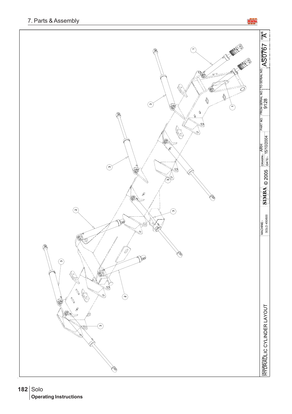 Aas07 67, Solo, 182 7. parts & assembly | Great Plains SOLO 450 Assembly Instructions User Manual | Page 142 / 164