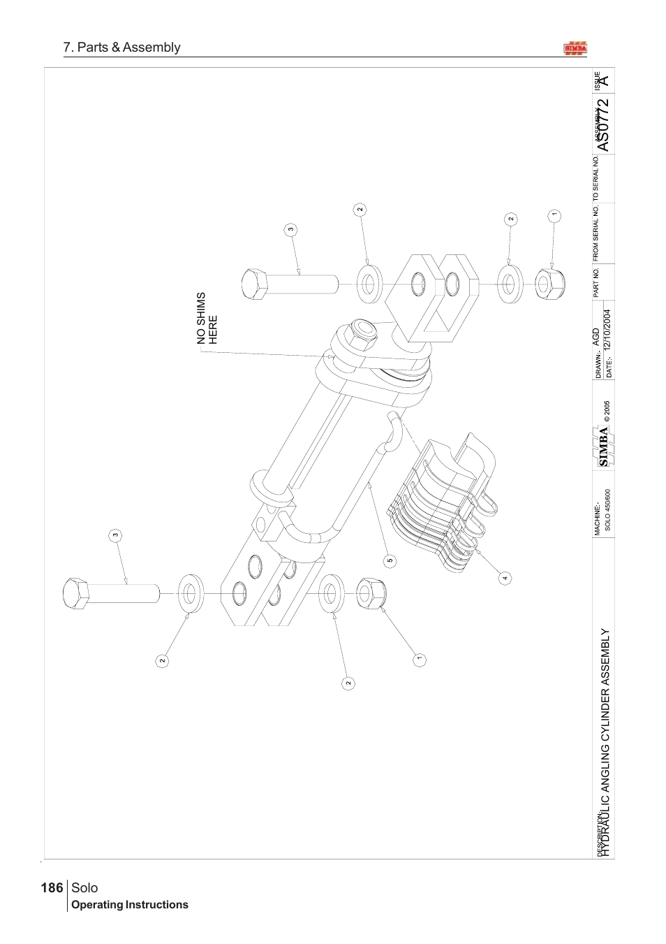 Aas07 7 2, Solo, 186 7. parts & assembly | Great Plains SOLO 450 Assembly Instructions User Manual | Page 146 / 164