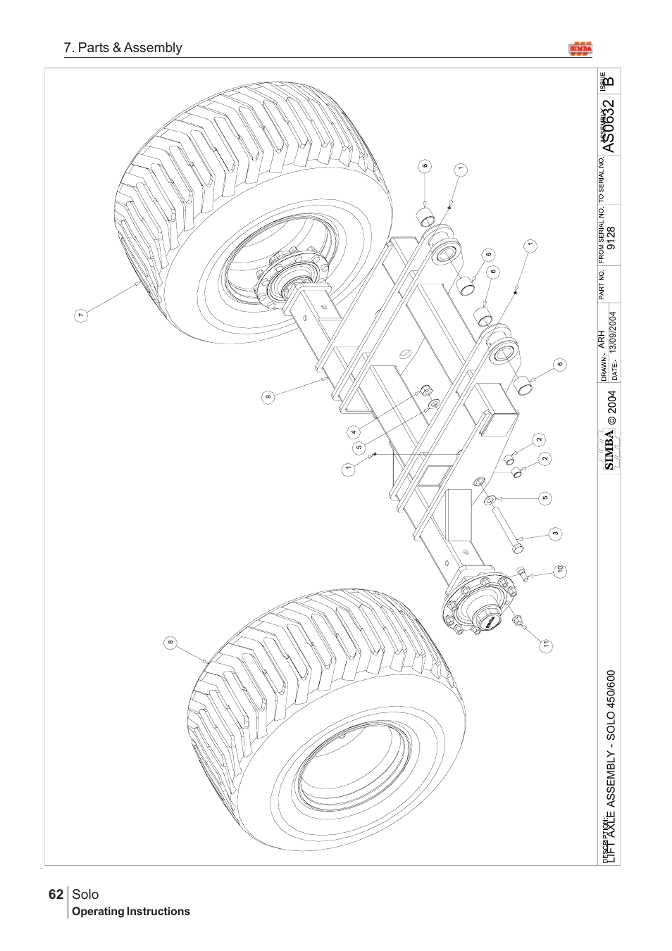 Bas06 32, Solo, 62 7. parts & assembly | Great Plains SOLO 450 Assembly Instructions User Manual | Page 22 / 164